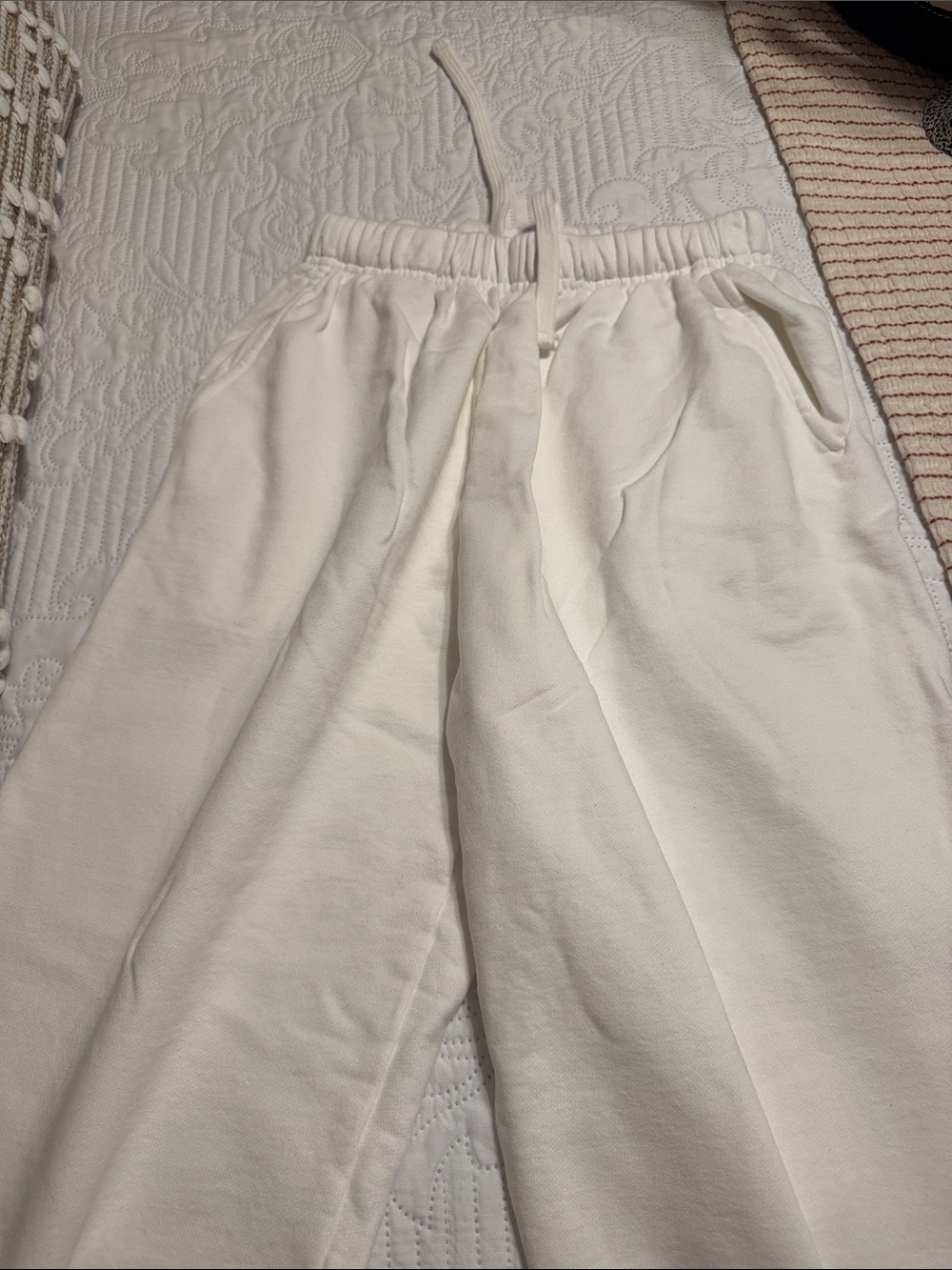 Daily Drills Embroidered Joggers - Raw White + XOXO Detail